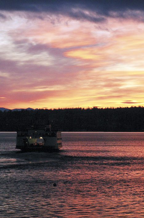 A ferry leaves the Clinton Terminal for Mukilteo on Friday morning. A study that could determine the future of a proposed reservation system for ferry travelers will be released this week.