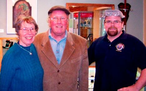 Linda and Leonard Good are all smiles after goldsmith Bret Christiensen