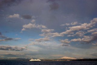 A ferry crosses Possession Sound. A storm is brewing for the Washington state ferry system as officials rolled out an update to their long-range ferry plan over the weekend