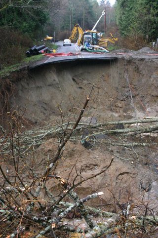 Glendale Road was wiped out by a flash flood early Friday morning.