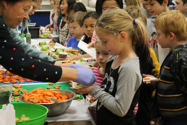 South Whidbey students are served veggies grown at the elementary school garden.