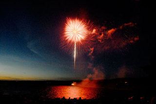 Fireworks explode during an earlier  July 3 show at Freeland Park. The annual  presentation may be canceled this year if the money can’t be raised