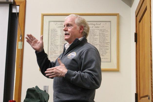 South Whidbey Fire/EMS Chief Rusty Palmer helped lead the Useless Bay Shores Homeowners Association emergency preparedness meeting.