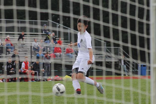 South Whidbey freshman Graham Colar scored his first career goal against Coupeville on March 19 at South Whidbey High School. Colar