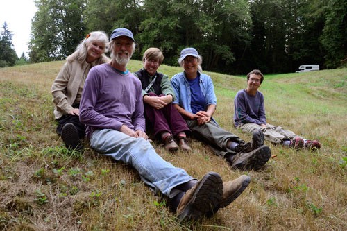 Land partners involved in the Upper Langley affordable housing project pose for a picture on the property. From left: Jerene