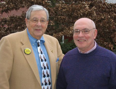 Volunteers Dick Guise and Ted Brookes are on a mission to get the word out about the school levy appearing on the Feb. 9 ballot.