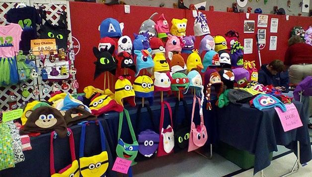 Hats with characters from children’s movies were presented for sale at last year’s fundraiser. Organizers hope to raise $1