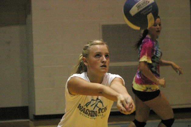 Molly Rawls runs through a passing drill during tryouts recently. Rawls