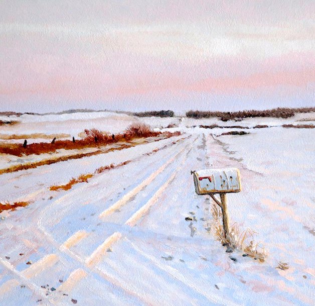 'Gone to Town' oil on panel by Mark VanWickler is at Rob Schouten Gallery at Greenbank Farm.