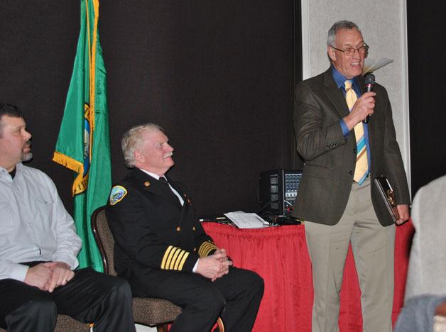 Jim Towers was presented with The Carl Simmons Officers Choice Award at a recent South Whidbey Fire/EMS annual awards dinner.