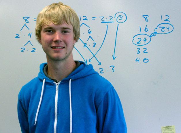 Connor McCauley takes a quick tour of his favorite teacher’s room. The senior excelled in math