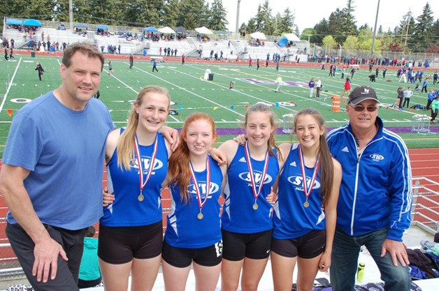 South Whidbey’s 400-meter relay runners