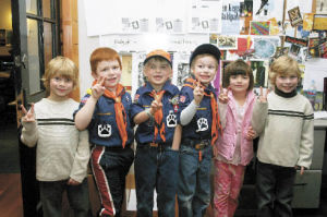 Tiger Scouts from Troop 4050 recently took an after-hours tour of The South Whidbey Record. The group included Landen Fischer