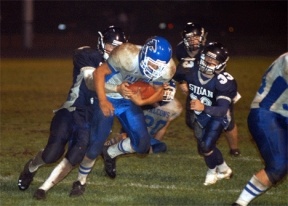 Tight end Parker Barnett caught six passes for 82 yards Friday during the Falcon’s win over Sultan.