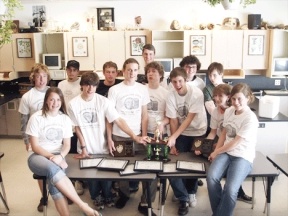 The South Whidbey High Knowledge Bowl Team show off their T-shirts commemorating this year's competition in Camas. The two teams finished third and sixth. They are (back row) Grant Neubauer