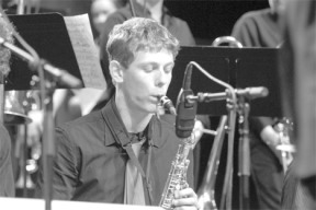 Andrew Schmidt is one of the award winning South Whidbey High School Jazz Ensemble members that blew the judges away at the Lionel Hampton International Jazz Festival in February. The high school musicians traveled with the Langley Middle School Jazz Ensemble for the competition in Moscow