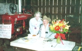 Eva Mae and Ray Gabelein work in their booth at the county fair. The pair were longtime helpers at the island's big annual event.