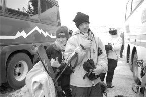 Caroline Habel and Malcolm Rudd are pumped up and ready to hit the slopes.