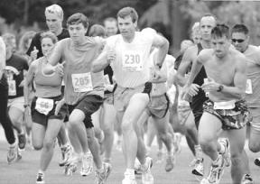 James Sundquist and Leon Shordon lead out the fastest Chum Run ever Saturday.