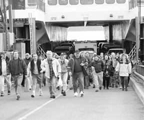 Hundreds of commuters walk on the Clinton-Mukilteo ferry each day to go to work in Snohomish and King counties — several hundred of them at Boeing. There are 30