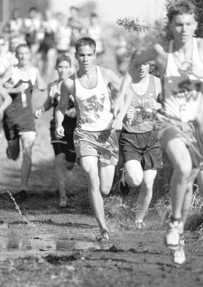 Following team and race leader James Sundquist (far right)