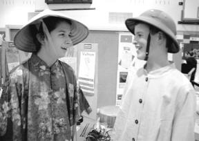 Blake Blakely and Eric Stallman dressed the part of their country of study