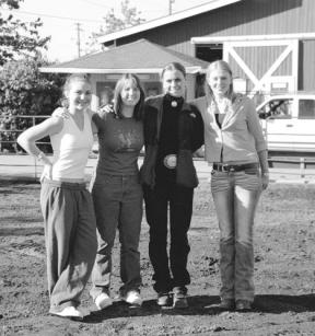 Seven Island County 4-H members were winning horsewomen at the Western Washington State Fair at Puyallup last month. Taking a break at the fair are