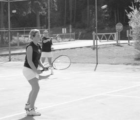 The Falcon doubles team of Jenny Newman and Amy Vogt remains undefeated in doubles play in South Whidbey's last five matches. Against Blaine on Monday