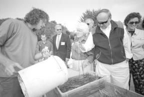 As biologist Lee Miller pours cold