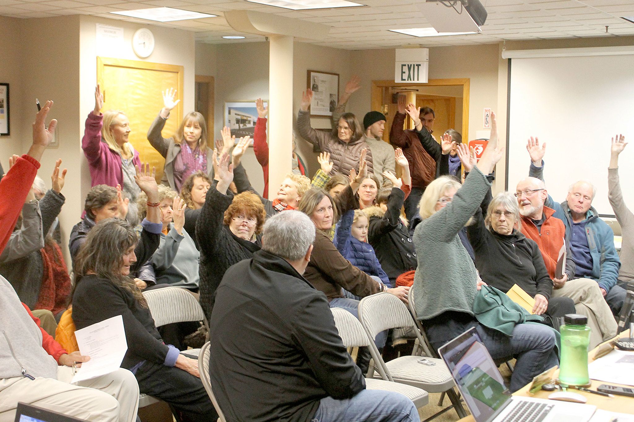 Evan Thompson / The Record                                Over 50 people attended a Langley City Council meeting on Monday night, many of whom came to support an idea for the city to become a sanctuary city.