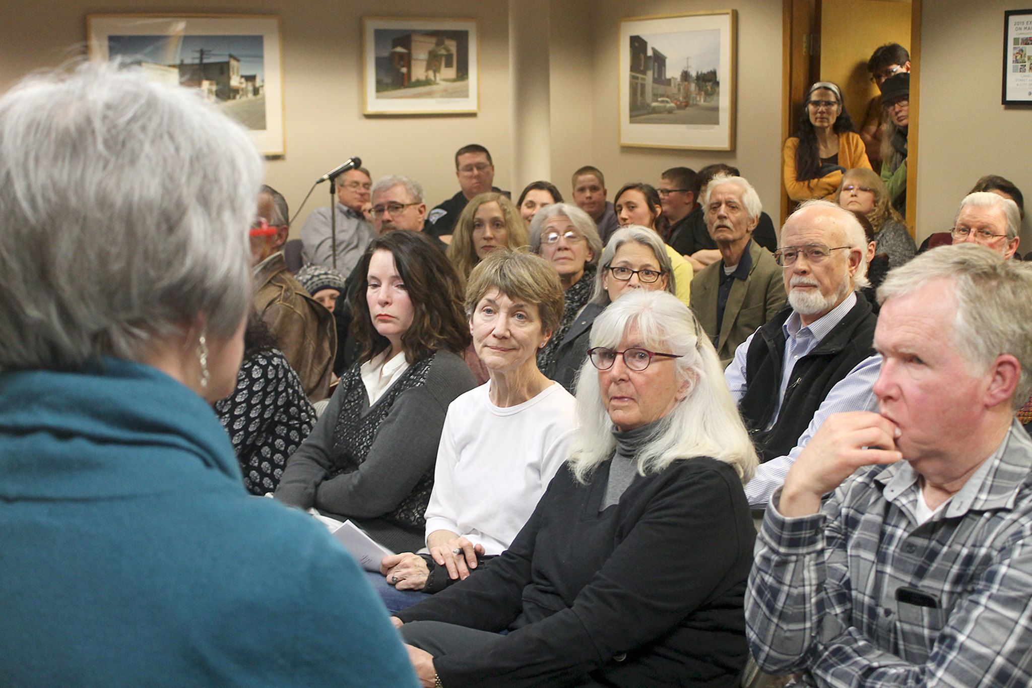 Evan Thompson / The Record — Langley City Councilwoman Rene Neff discusses the intricacies of an “inclusive city” resolution approved by the city council on Tuesday night at City Hall.