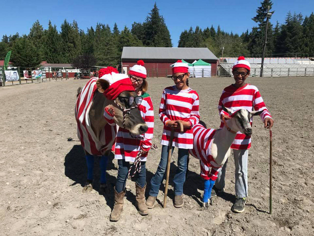 4-H club members participate in 4-H Animal Dress-up Day at Island County Fairgrounds. (Photo provided)