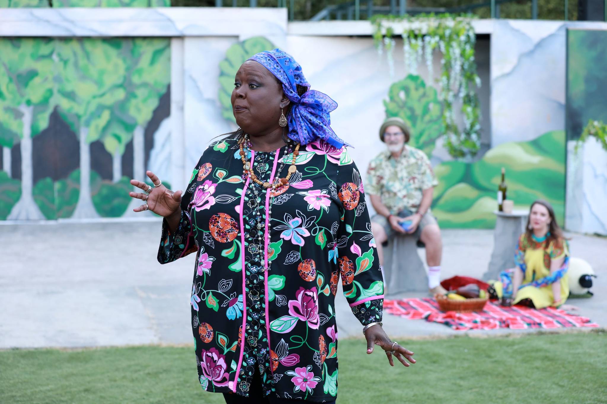 Photo by Michael Stadler
Relda White-Weagant plays Jacques in the Island Shakespeare Festival’s rendition of “As You Like It.” This season, the theater company opted to put on only one show.