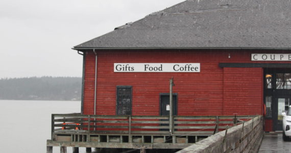 Photo by Karina Andrew/Whidbey News-Times
The Coupeville Wharf lost a quarter of its shingles and sustained other damage during Monday's wind storm.