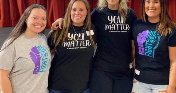 Photo provided
From left, Brandon Graham Foundation board members Nikki Breaux, Michelle Armstrong, Debbie Vescovi and Ashley Bindschatel attend Brian Williams’ “Think Kindness” event at Coupeville School District. All four board members have lost loved ones, including Graham, to suicide, and felt prompted to further the foundation’s cause.