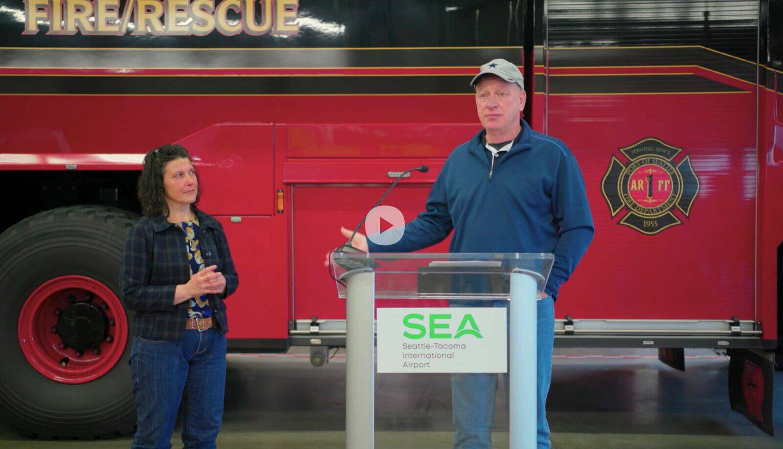 Port of Seattle photo
Mark Schroeder shares his thanks to the first responders who saved his life when he suffered cardiac arrest on the Whidbey SeaTac Airport shuttle in January.