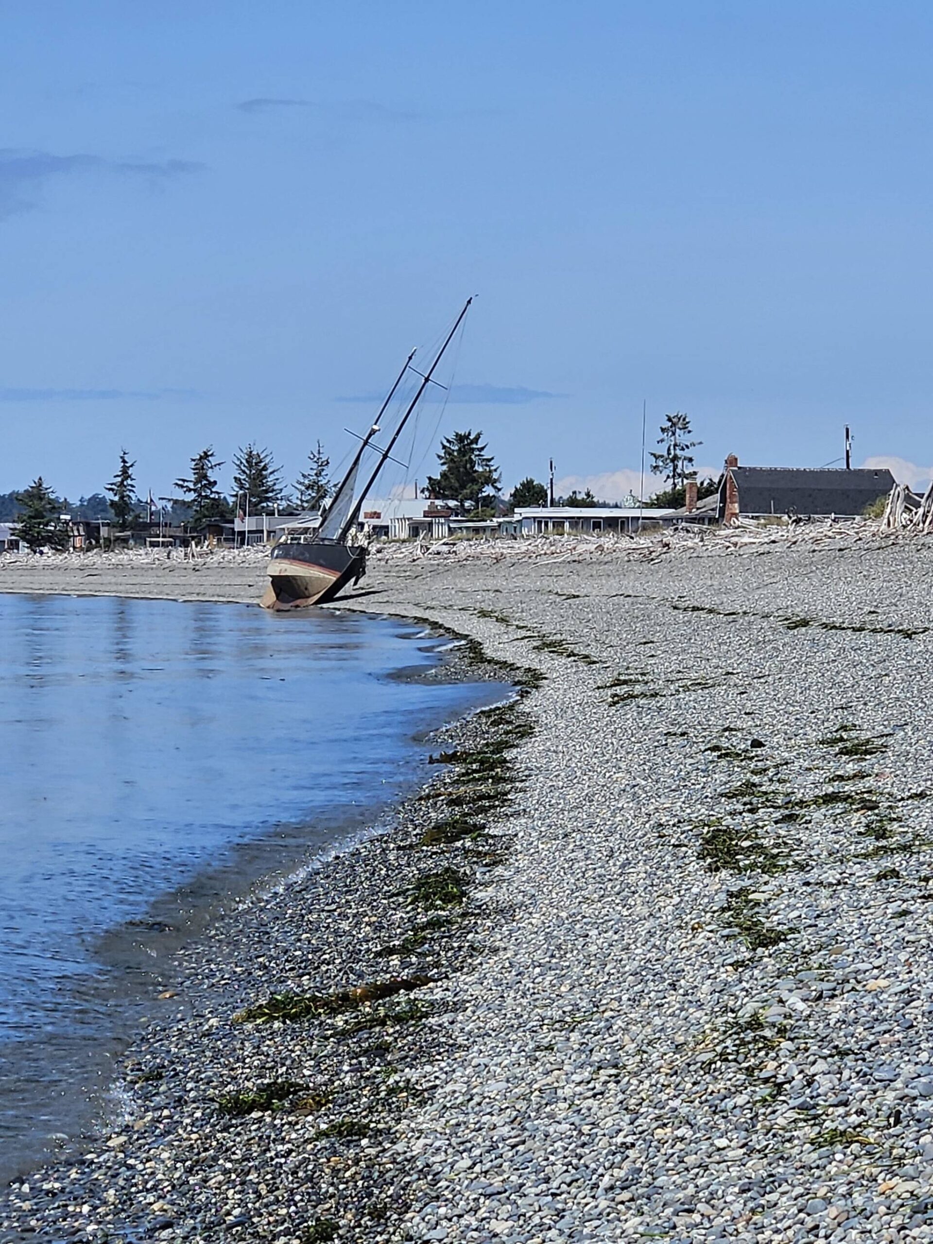 Lisa Peterson took a photo of the sailboat as the tide rose. (Photo provided)