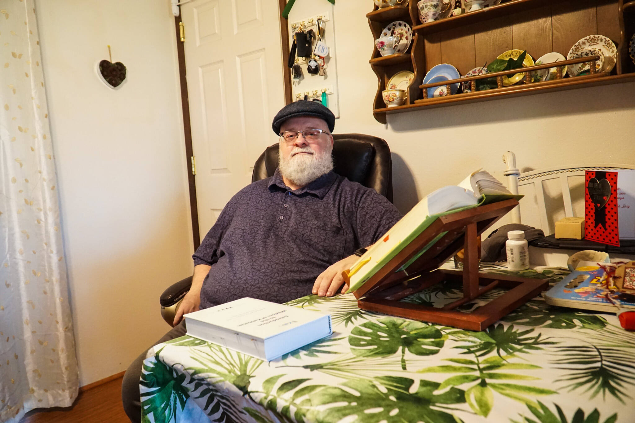 Oak Harbor resident David Robbins studies Kabbalah in his home. (Photo by Sam Fletcher)