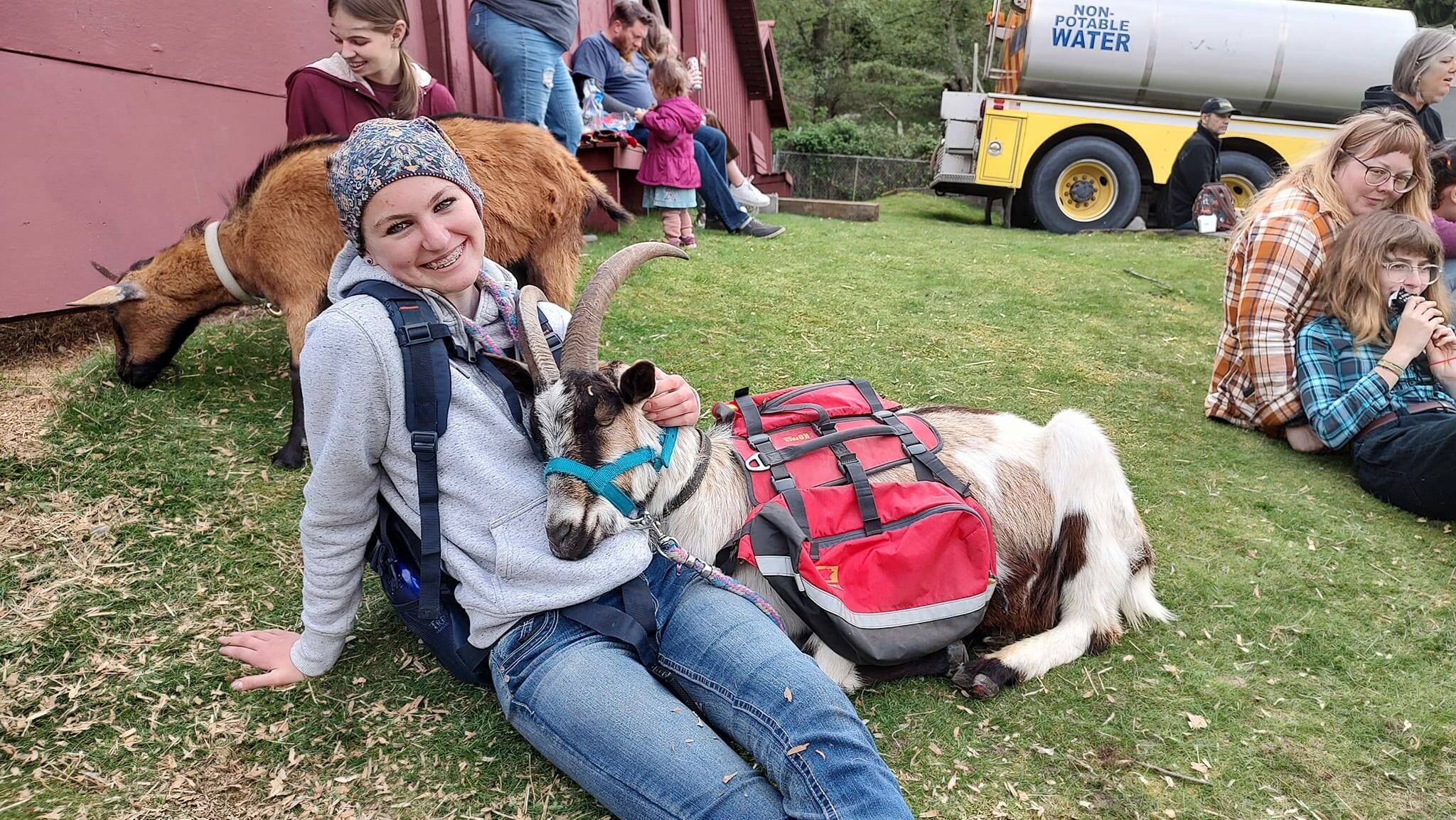 Photo provided
Whidbey Homesteaders 4-H club member Lia Stamatiou, 16, with Norman the goat.
