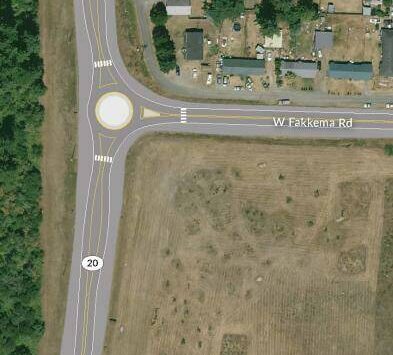 Rendering provided
The Department of Transportation has entered its pre-construction phase for a roundabout on Highway 20 and West Fakkema Road.