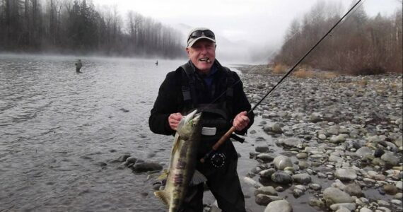 Photo Provided
Whidbey Island Fly Fishing Club member Clayton Wright Chum shows off his Skagit River catch.