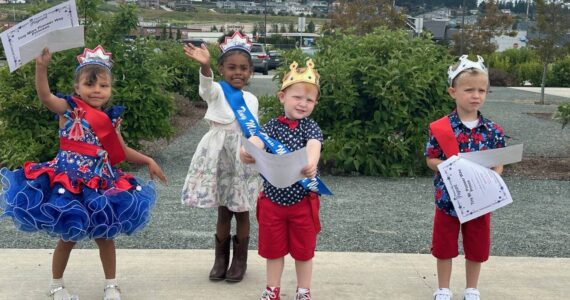 Tiny Royalty (ages 3-4) are, from left, Tiny Princess Laylani Muñoz, Tiny Miss Pioneer Way Lola Rae Taylor, Tiny Mr. Pioneer Way Callum Webb and Tiny Prince Knox Smith.