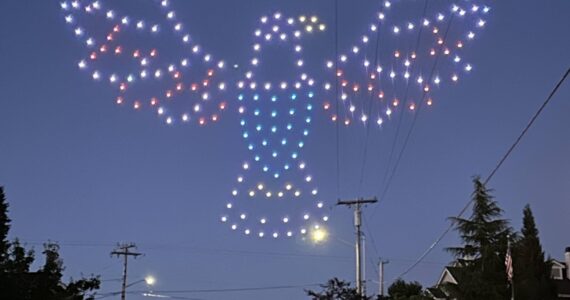 Photo by Craig Cyr
Drones lit the night sky in Langley in lieu of a traditional fireworks display.