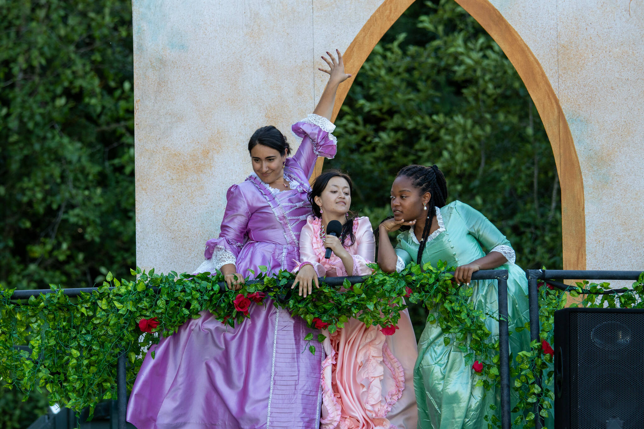 Photo provided
From left, Paulina De La Parra as Julia, Hannah Nguyen as Leticia and Cianna Castro as Diana appear in Aphra Behn’s “The Lucky Chance” adapted and directed by Julie Beckman at Island Shakespeare Festival.