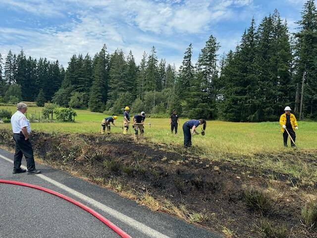 (Photo provided)
Firefighters worked quickly to extinguish a grass fire near Clinton.