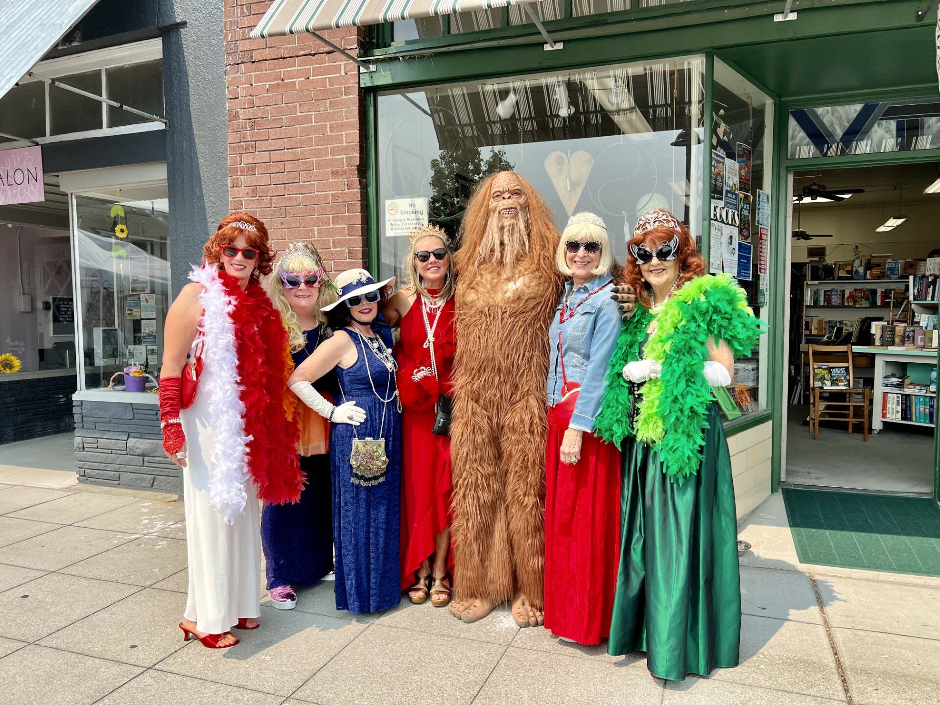 Photo by Teresa Besaw
The Magnificent Crab Queens and Bigfoot met at last year’s By the Harbor market.