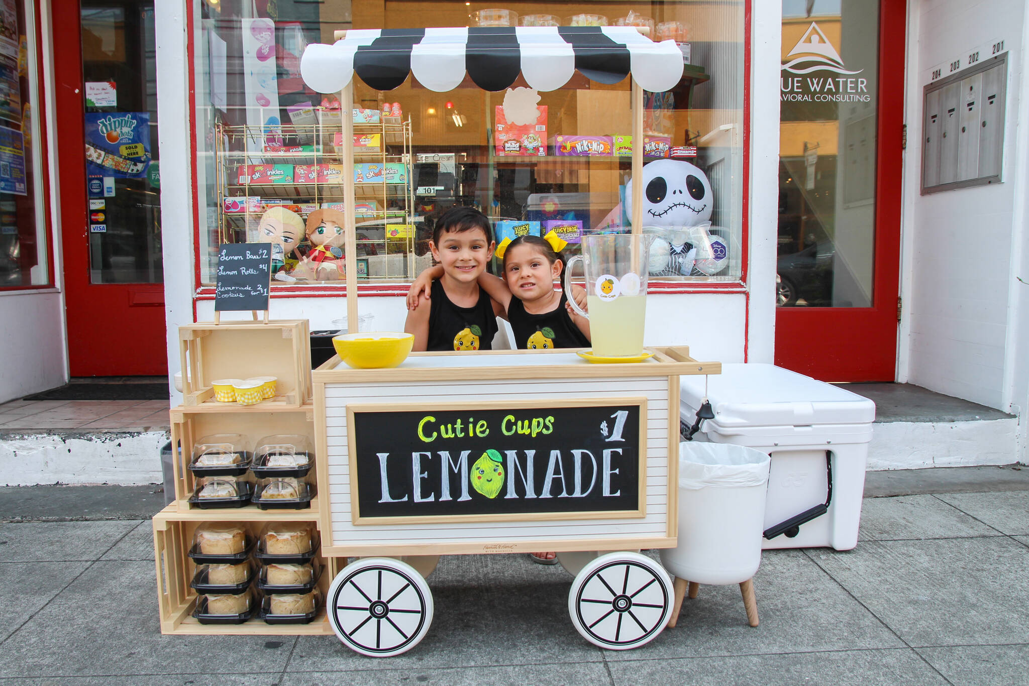 On Aug. 9, siblings Ronin and Wren Alejandre set up a lemonade stand outside of Popsies in Oak Harbor, selling homemade lemonade, lemon treats and stickers to sweet-toothed passersby. In the Fall, they plan to sell hot cocoa. Cutie Cups is open to invites from local businesses, and can be reached at snikita1988@yahoo.com.