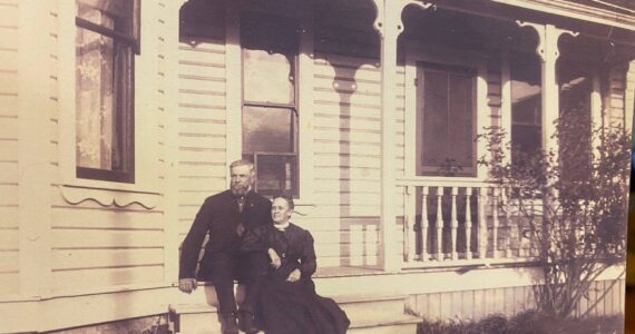 photo provided
Francis and Mary Ellen LeSourd sit on the porch of the home they built in 1892.