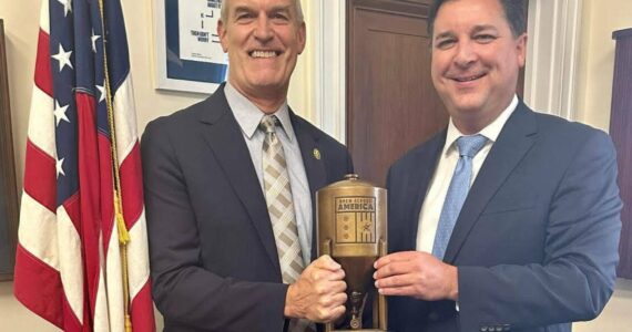 Photo provided by Larsen’s office
Rep. Rick Larsen, D-Wash., and Rep. David Rouzer, R-N.C., won the seventh annual Congressional brewing competition hosted by Anheuser-Busch.