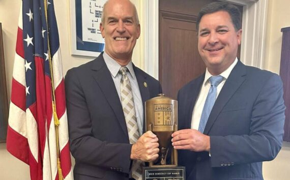 Photo provided by Larsen’s office
Rep. Rick Larsen, D-Wash., and Rep. David Rouzer, R-N.C., won the seventh annual Congressional brewing competition hosted by Anheuser-Busch.